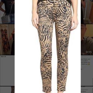 7 For All Mankind The Ankle Royal Leopard Jeans size 26!